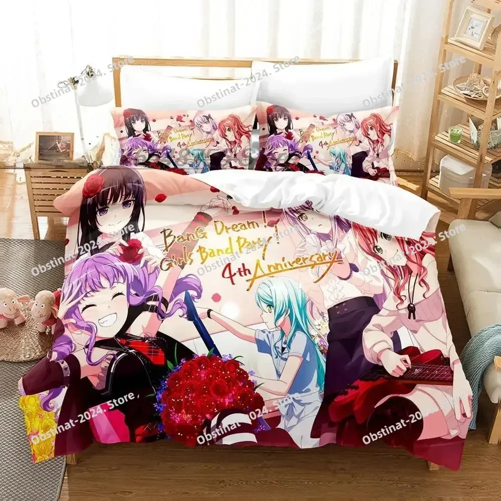 

BanG Dream! Girls Band Party! Bedding Set Single Twin Full Queen King Size Bed Set Adult Kid Bedroom Duvet cover Sets 3D Print