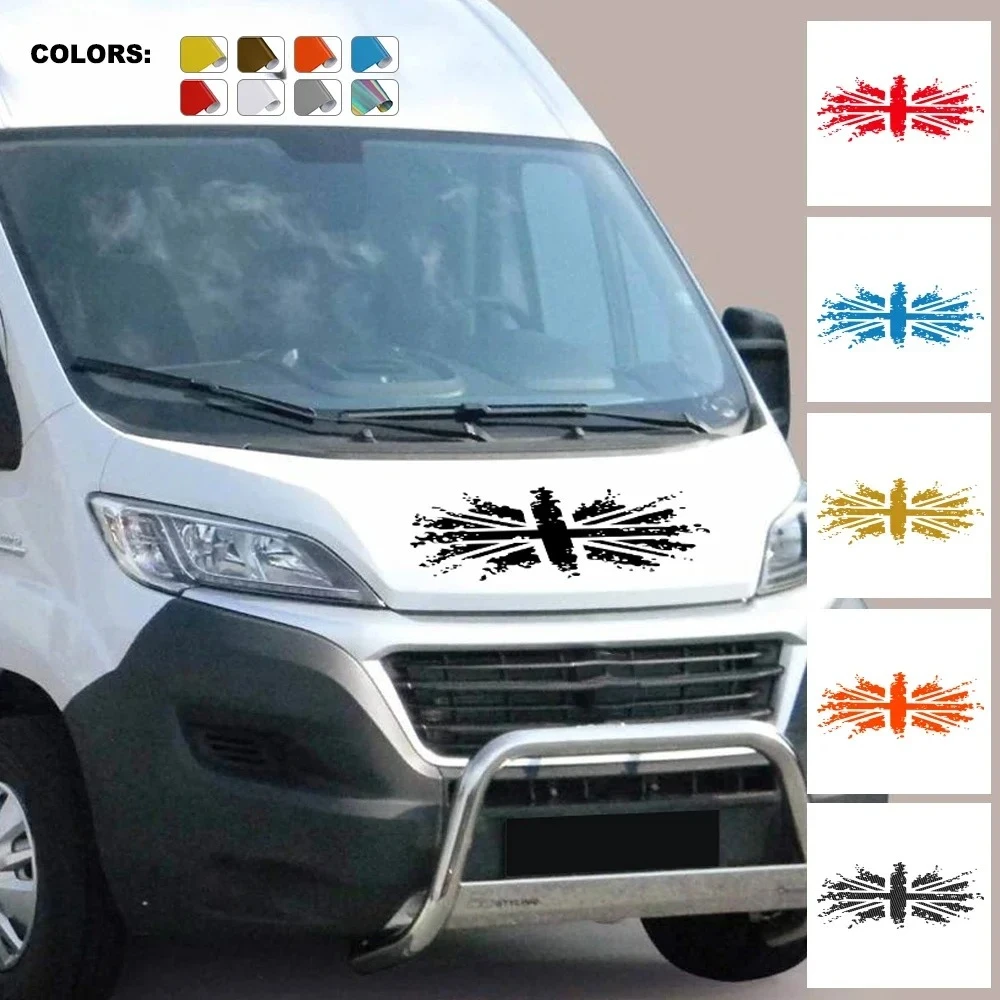 Grafik-Aufkleber mit Union Jack-Flagge für Auto, Van, Wohnmobil, Wohnwagen, Frachtwagen, Dekoration, Motorhaube, Karosserie-Tuning, Deko-Aufkleber