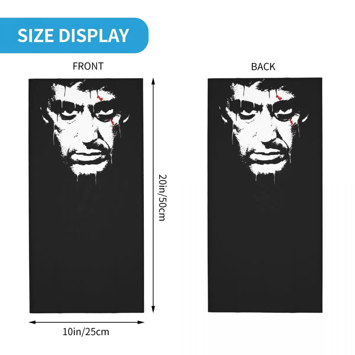 Scarface Movie Horror Tony Montana Bandana Neck Gaiter Printed Balaclavas Wrap Scarf Warm Headband Riding for Men Women Winter