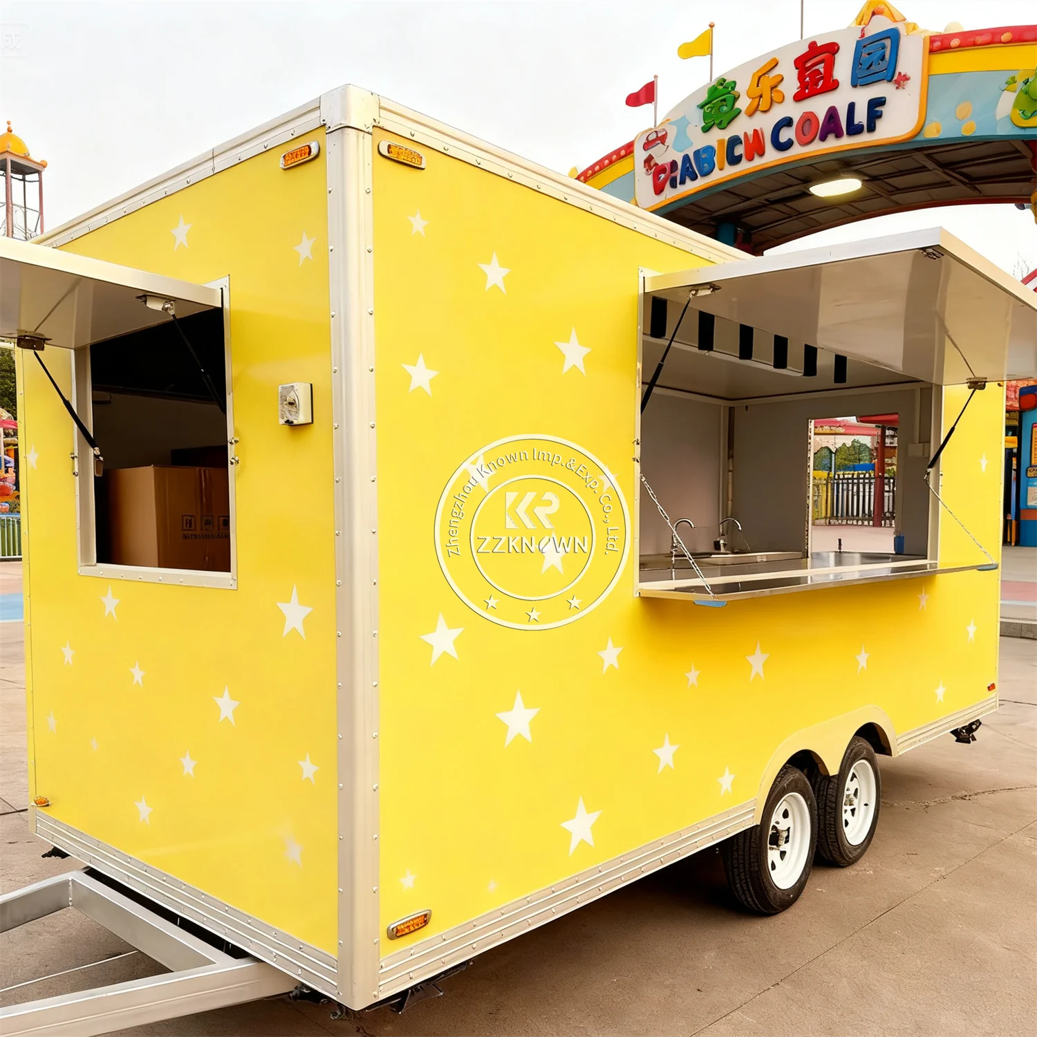 

Mobile Pizza Coffee Fast Food Trailer Truck Fully Equipped Custom Street Ice Cream Cart Concession Food Truck With Full Kitchen