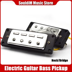 1pcs 4 Strings Mini Electric Guitar Bass Pickup Humbucker Neck Bridge Pickup with Pickup Install Rings Chrome