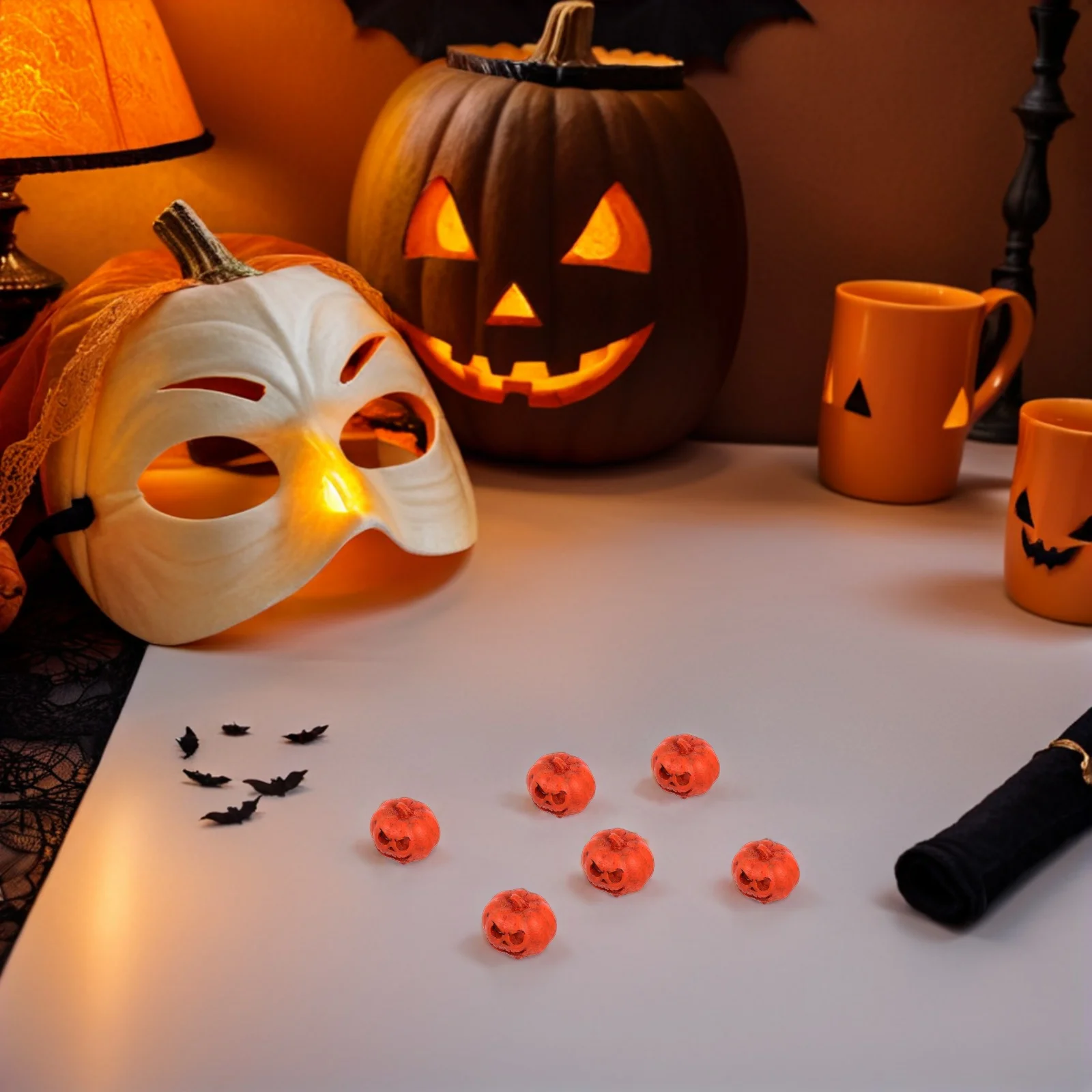 

20 Pcs Halloween Miniatures Pumpkin Statue Fall Harvest Decor Dollhouse Pumpkins
