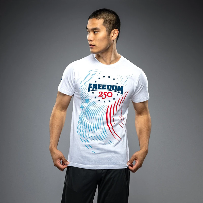 

2026 New Men's Outdoor Extreme Sports Short Sleeve World Boxing Match Freedom 250 Commemorative T-shirt Fighting Enthusiast Top