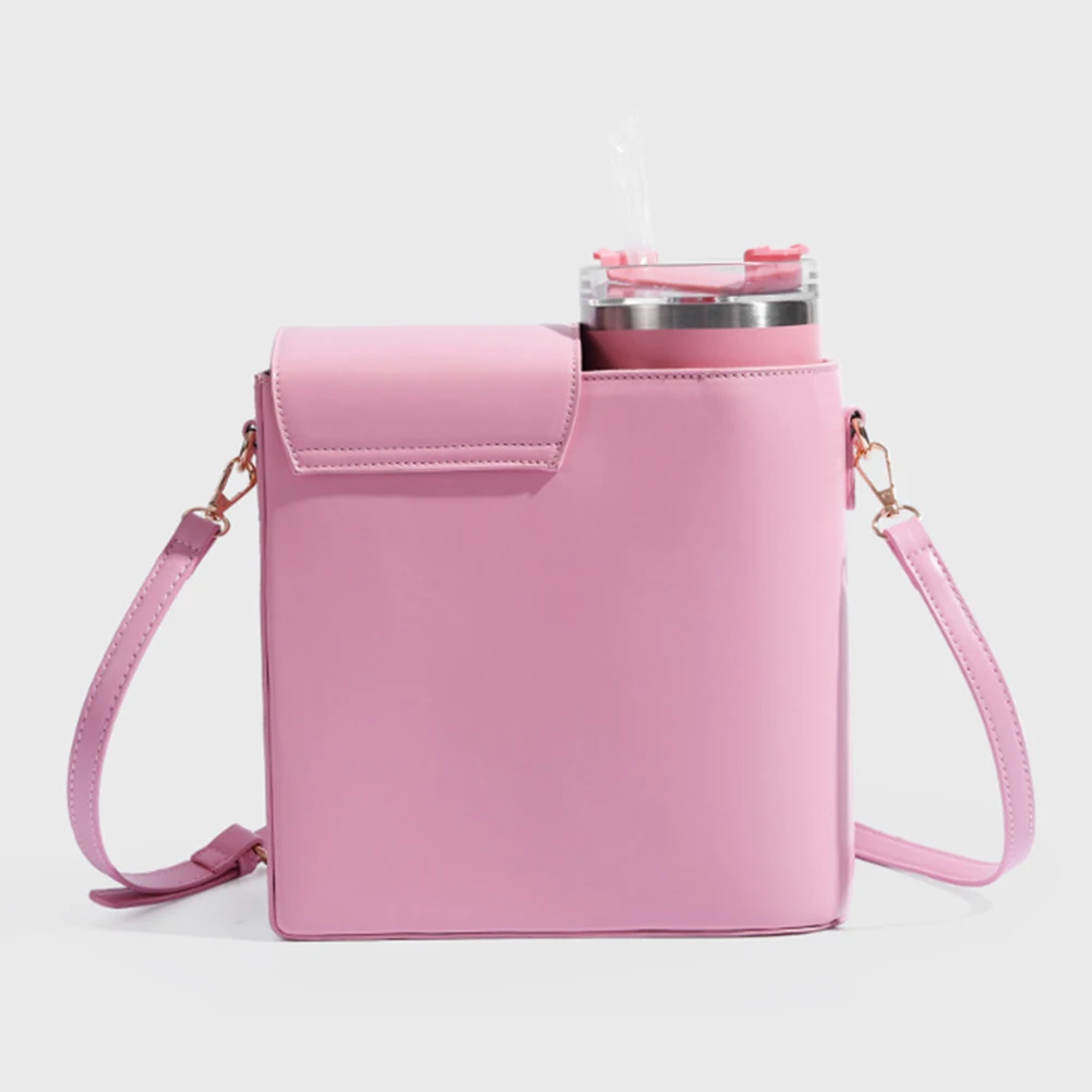 

Women Water Cup Storage Bag with Storage Pocket Bottle Carrier Sling Bag Vintage Cup Holder Bag Ladies Travel Hiking Sports Bag