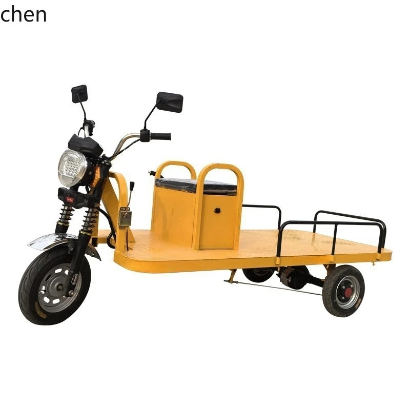 y8- electric three-wheeled flat-panel pulling truck, greenhouse hand push warehouse transportation breeding truck