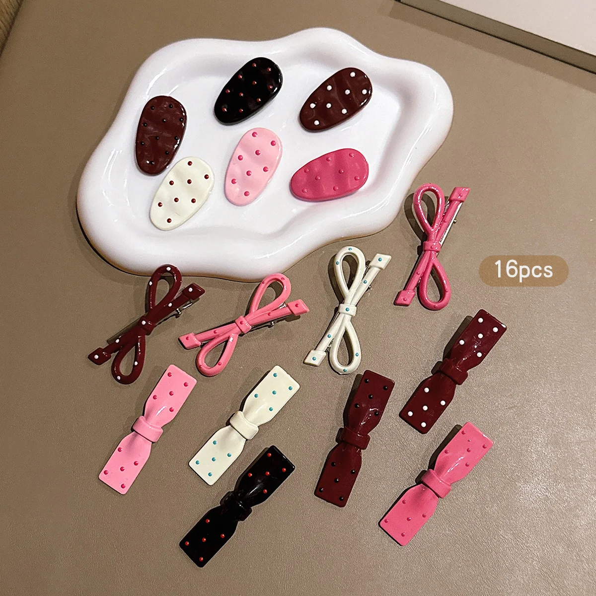 16 Korean colored hair clips with a sweet and stylish style, suitable for daily use as headwear