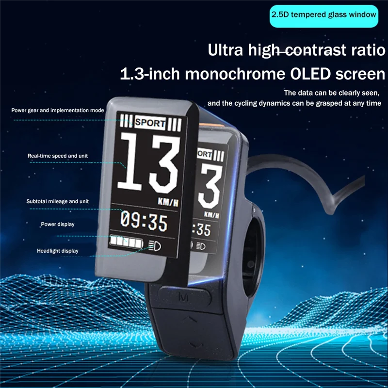 AB47-Mini instrumento LCD inteligente SW102 para Motor Central Bafang medidor de Color pantalla instrumento de conducción al aire libre