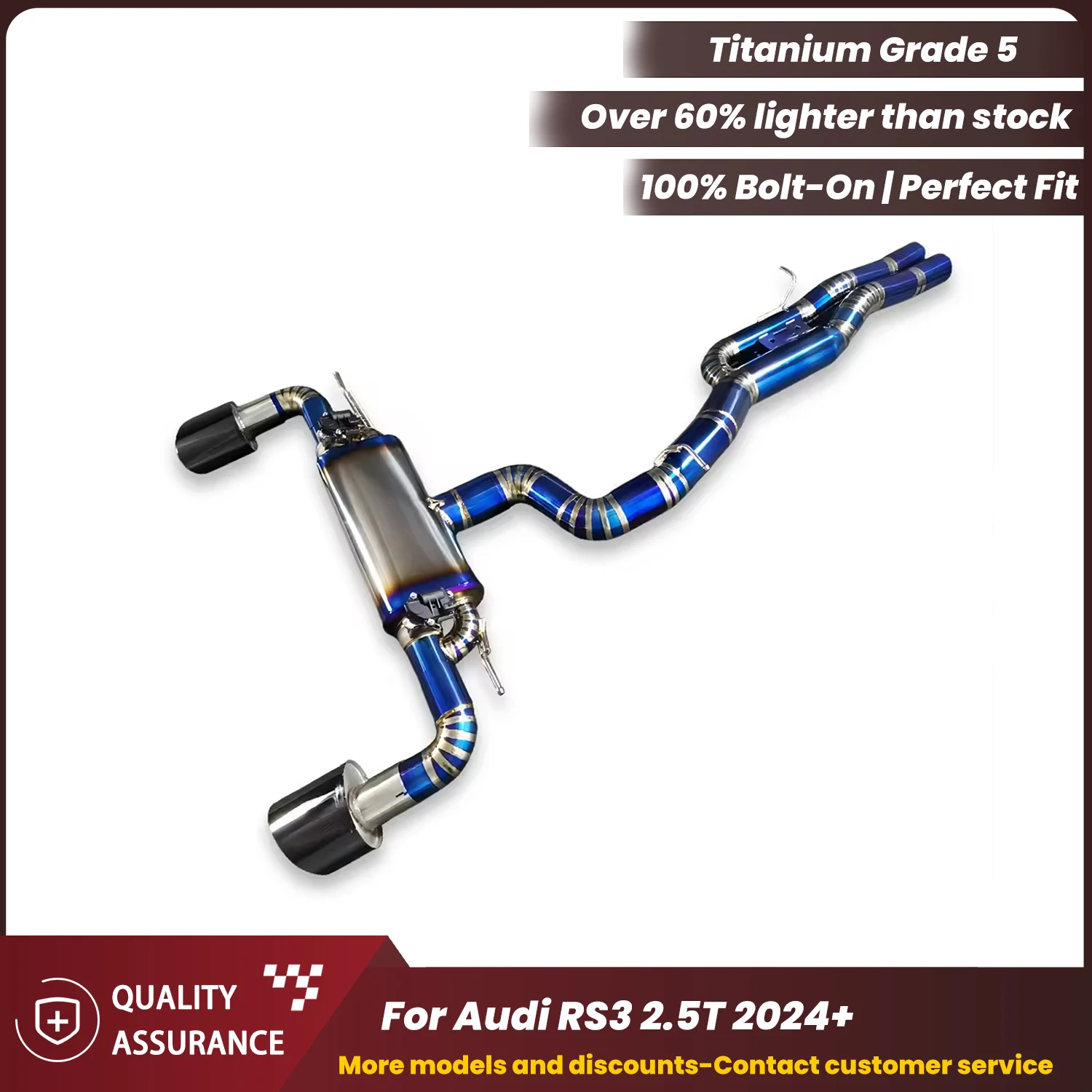 

ECCF Titanium Valved Catback Performance Exhaust System for Audi RS3 2.5T 2017 to 2023 Models