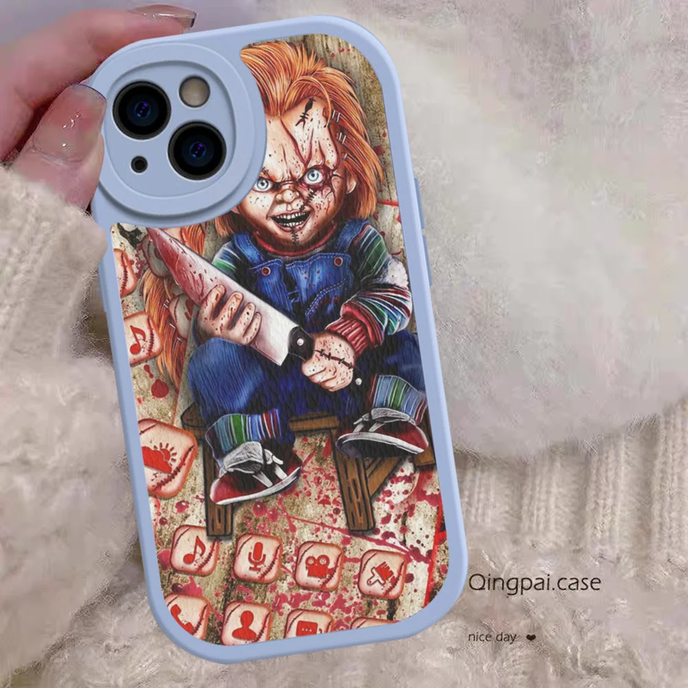 Horror Movie Scary C-Chucky Doll Phone Case Hard Leather For iPhone 15 14 13 12 Mini 11 14 Pro Max Xs X Xr Plus Fundas