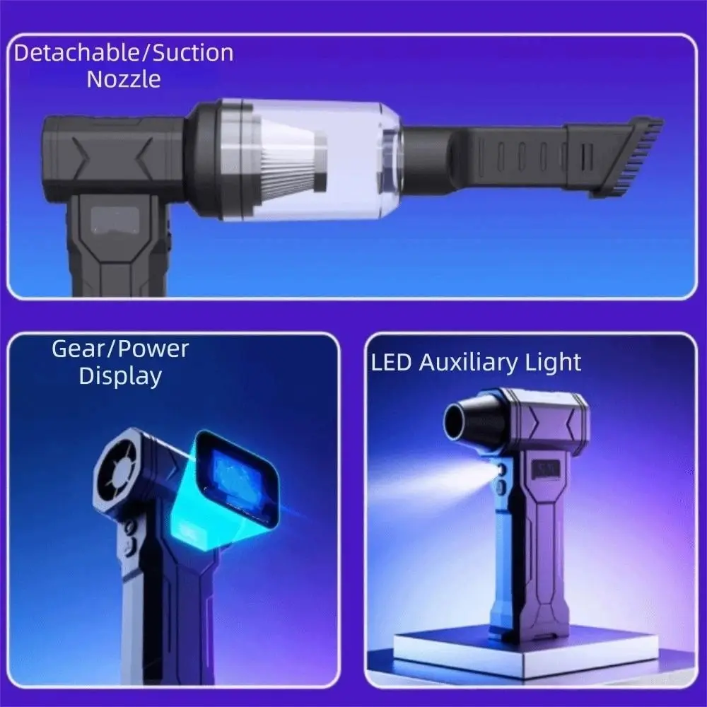 High Power Cordless Blower Stable High-Speed Strong Airflow Mini Lightweight Body Handheld Blower Dual Blowing And Suction