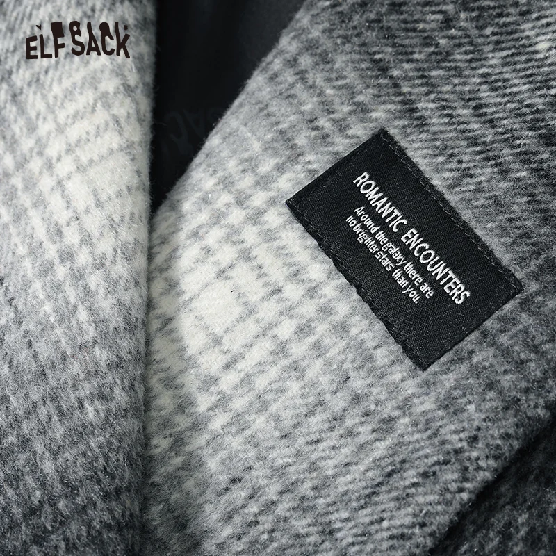 ELFSACK-Combinaison à carreaux vintage pour femme, vêtements d'extérieur élégants mi-longs, hiver 2023