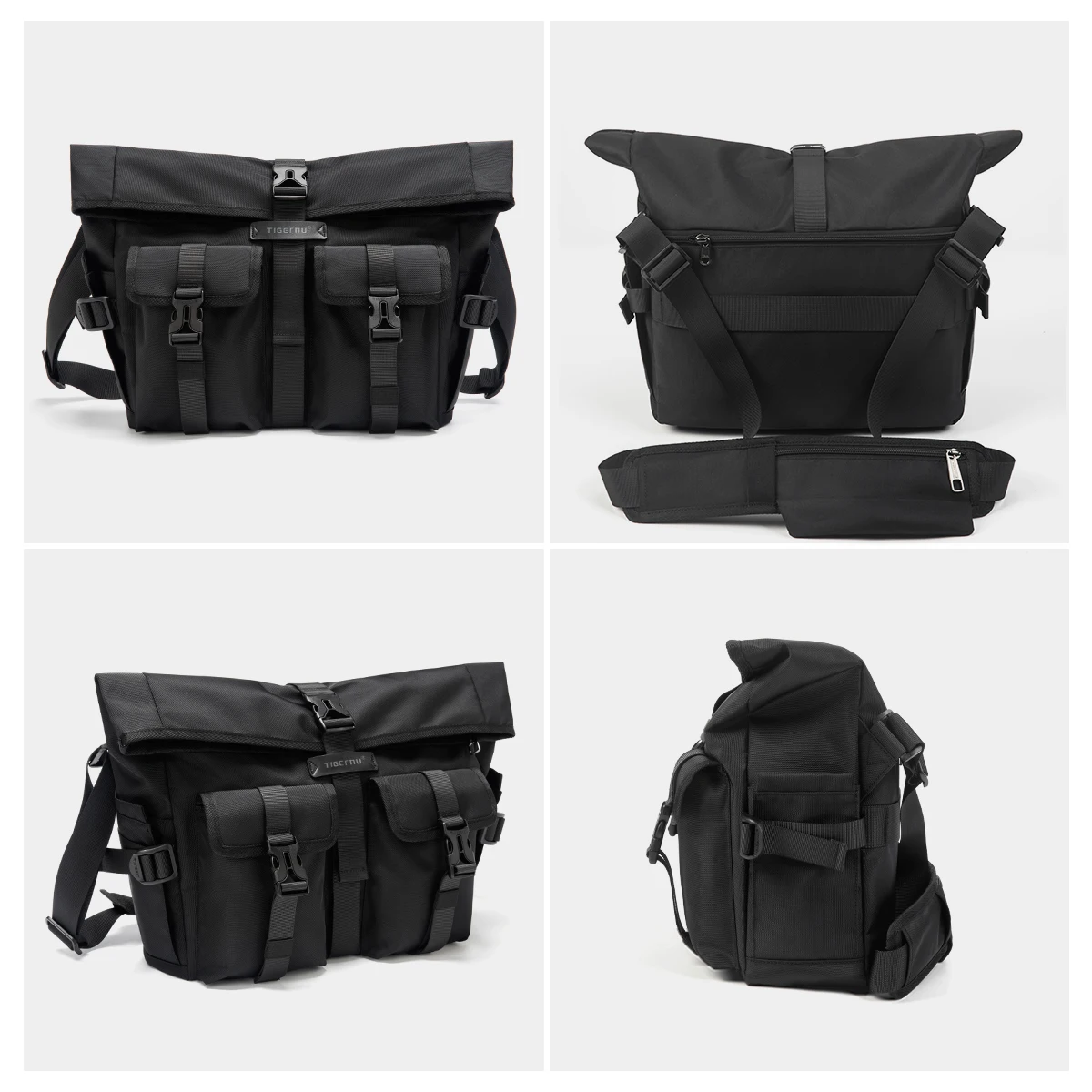 Tigernu 2025 حقيبة ساعي الموضة Steeet حقيبة كتف لأجهزة الكمبيوتر المحمول 13.3 بوصة التنقل اليومي حقيبة كروسبودي ركوب الدراجات في الهواء الطلق