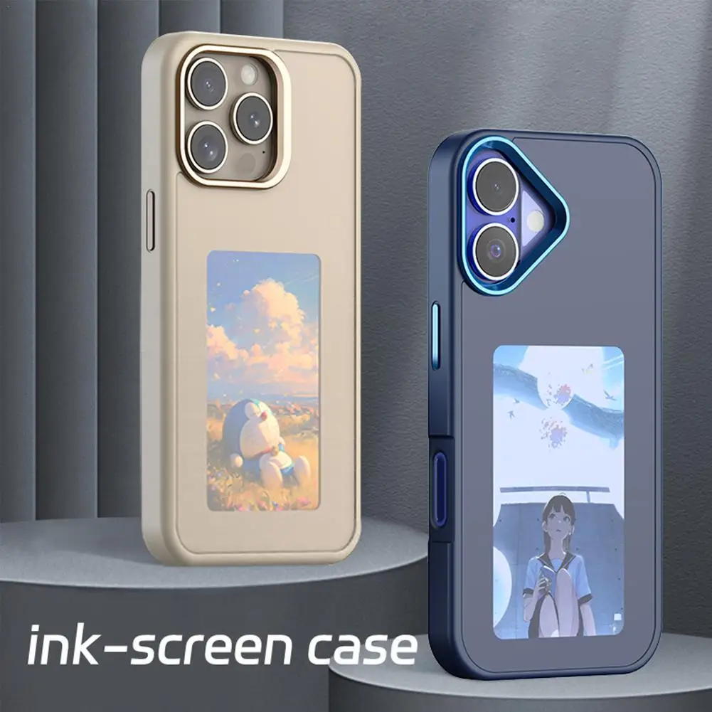 HD ink screen phone case unlimited color screen projection DIY case for iPhone 16 series