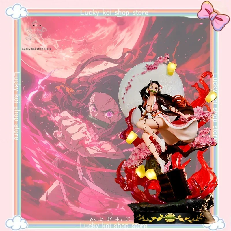 42CM Kamado Nezuko Anime Figure Demon Slayer Figures Pvc Gk Statue Model Doll Cute Collection Room Desk Decoration Toys Birthday