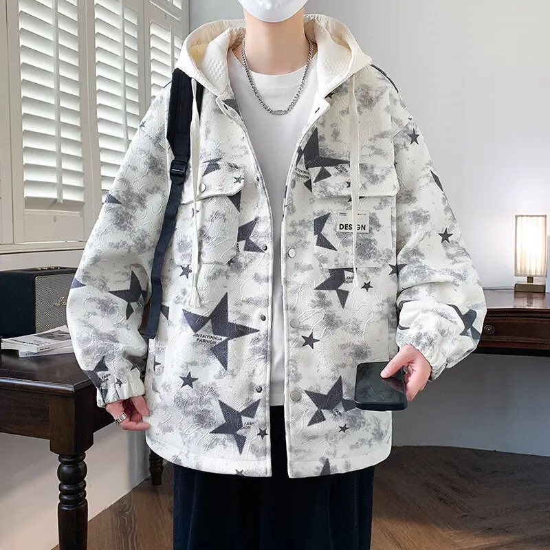 

2025 spring new Men's Color block jacket male Hooded Coat Trend Jacket man Casual jackts men classic Coat large size M-3XL