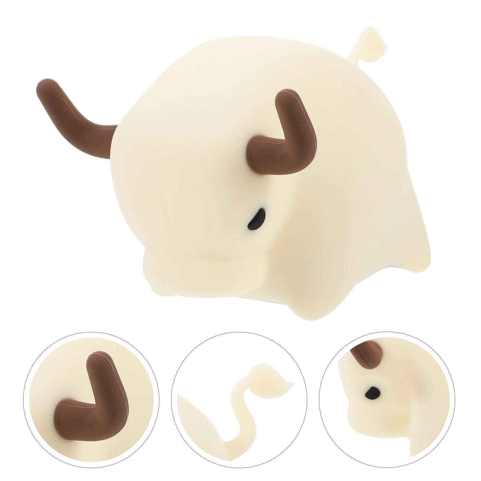 Cute Cow Night Light 5W USB Rechargeable Bedside Lamp Bedroom Silica Gel Cartoon LED Animal Nursery Lights Gift