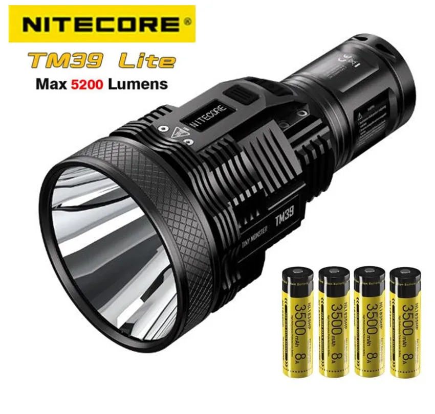 

NITECORE TM39 Lite Flashlight OLED Screen SBT-90 GEN2 LED 5200LM beam 1500M Rechargeable Torch Hunting Outdoor search and rescue