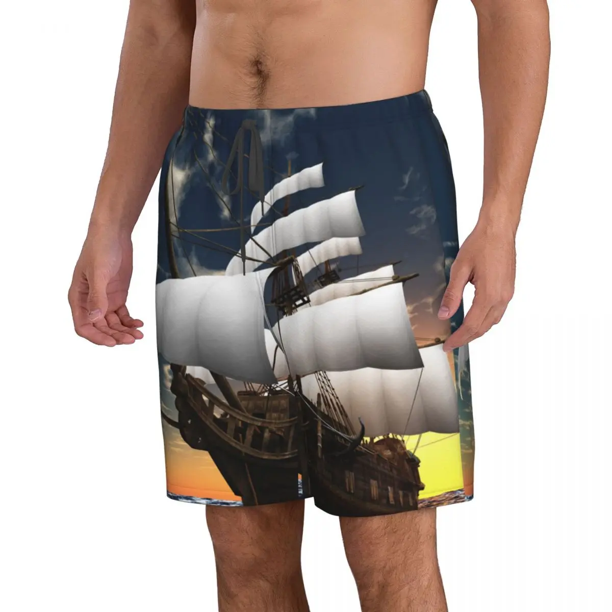 Barca a vela pirata (1) pantaloncini da bagno ad asciugatura rapida per uomo costumi da bagno costume da bagno costume da bagno costume da bagno abbigliamento da spiaggia