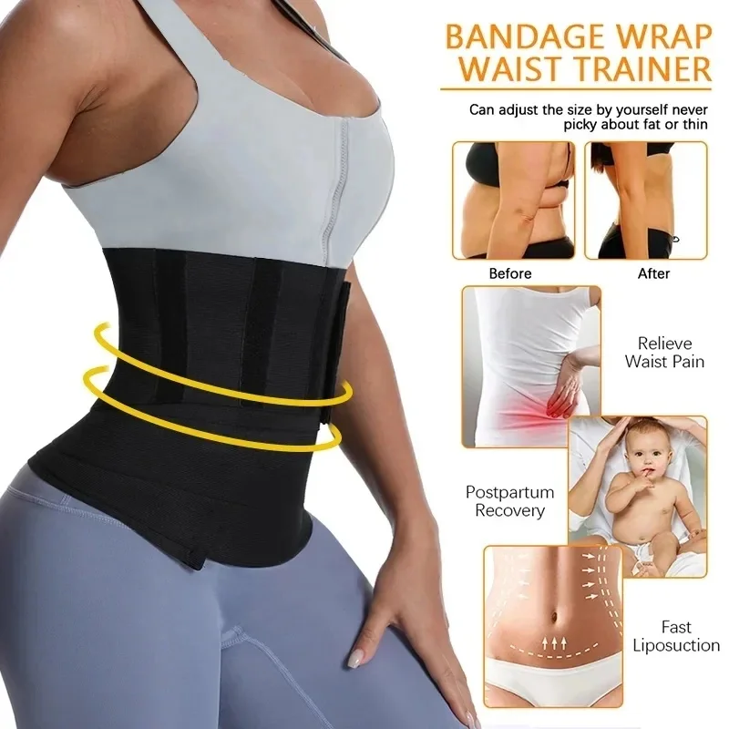 1/2Pcs Bandage Wrap Trimmer Belt Waist Trainer Body Shapewear Tummy Woman Flat Belly Slimming Gain Postpartum Sheath Belt Corset