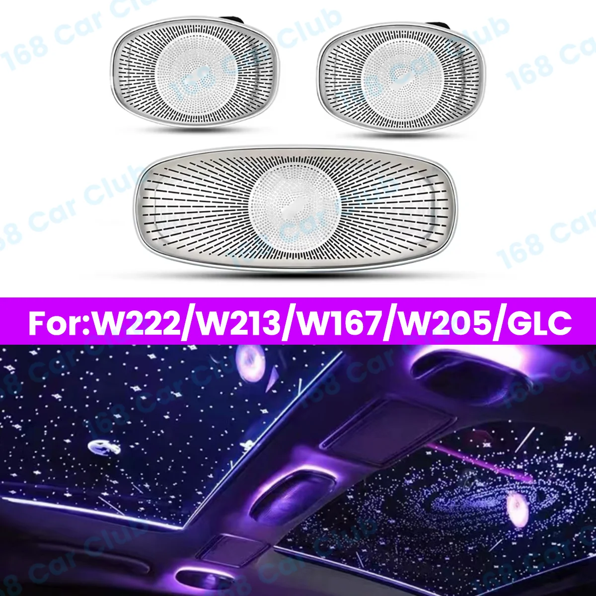 LED 7/64 Colors Ambient Light Speaker For Mercedes Benz C/E/S-Class W213 W222 W205 X253 Car Ceiling Glasses Case Sound RGB Horn