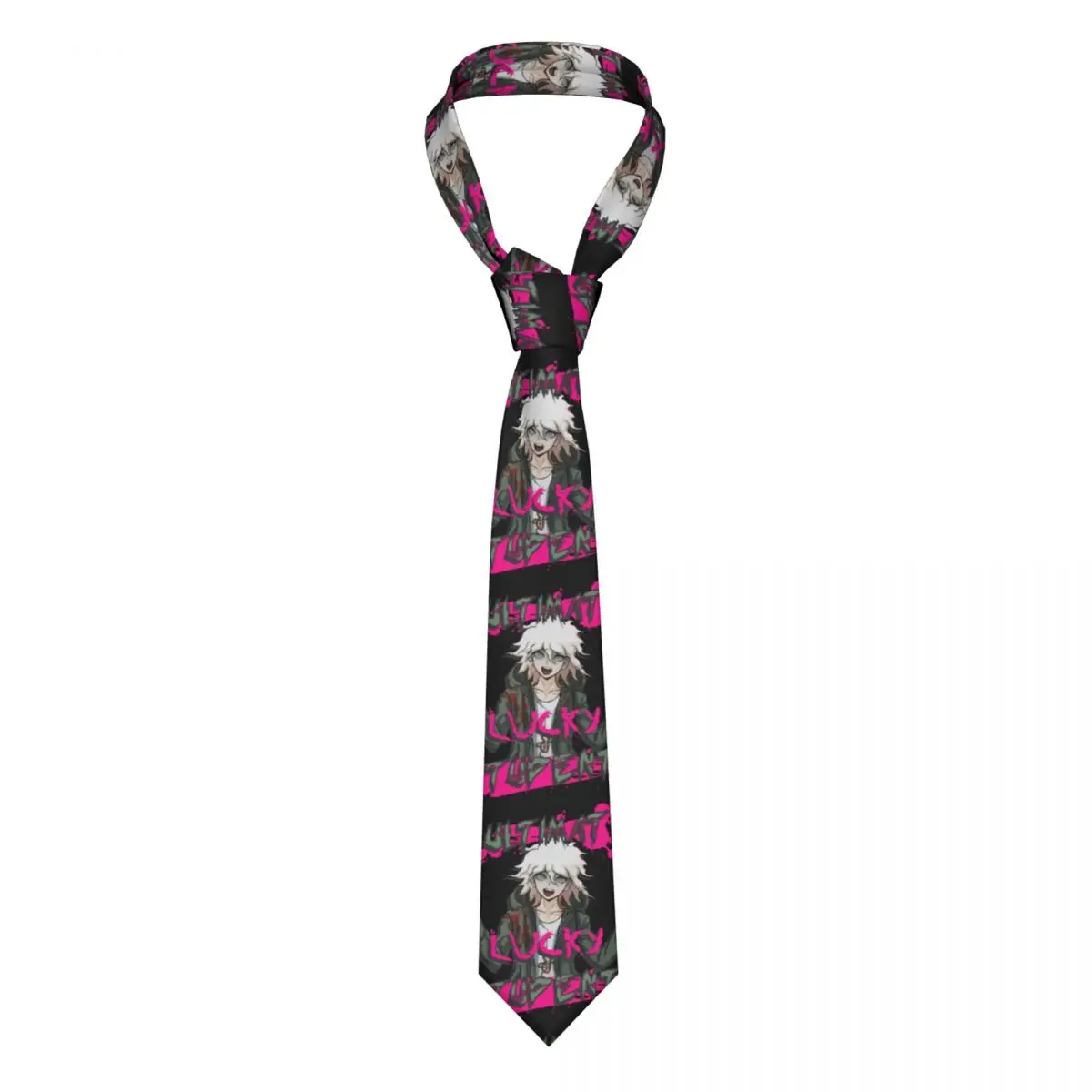 Nagito Komaeda The Ultimate Unisex Necktie Fashion Polyester 8 cm Wide Danganronpa Neck Tie for Men Suits Accessories Gravatas