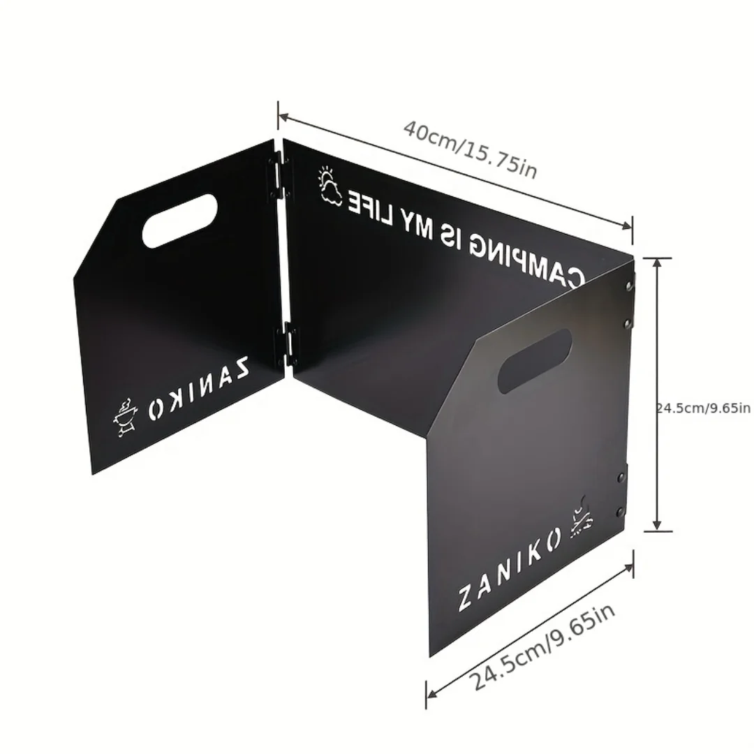 Outdoor Barbecue Windshield Folding Camping Barbecue windproof board Three-fold Four-fold