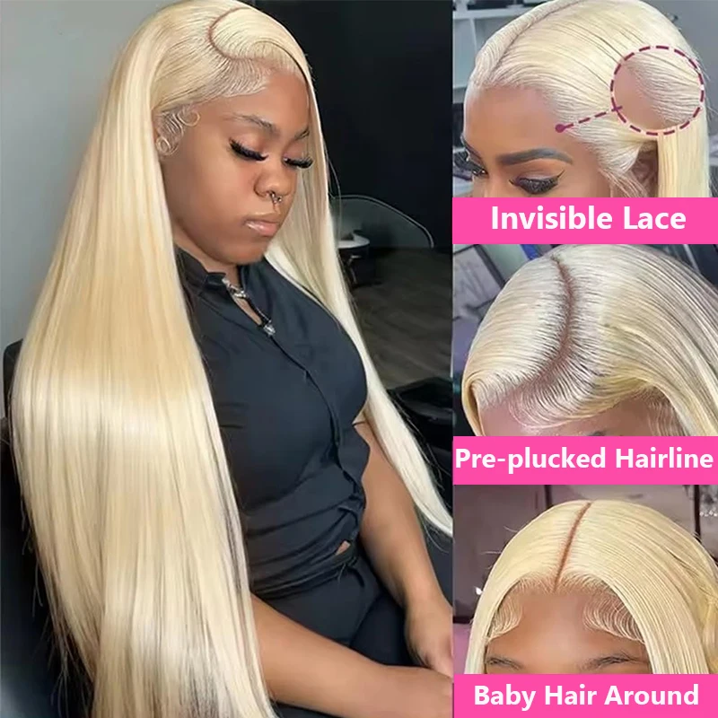 613 Blonde Wig Human Hair 30 Inch 13x4 13x6 HD Lace Front Wig Straight Human Hair Wigs For Women Transparent Lace Frontal Wigs