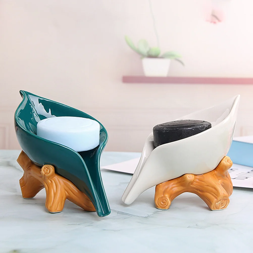 

Bathroom Soap Holding Shelf Drainage Rack Ceramic Holder Tray Storage Container