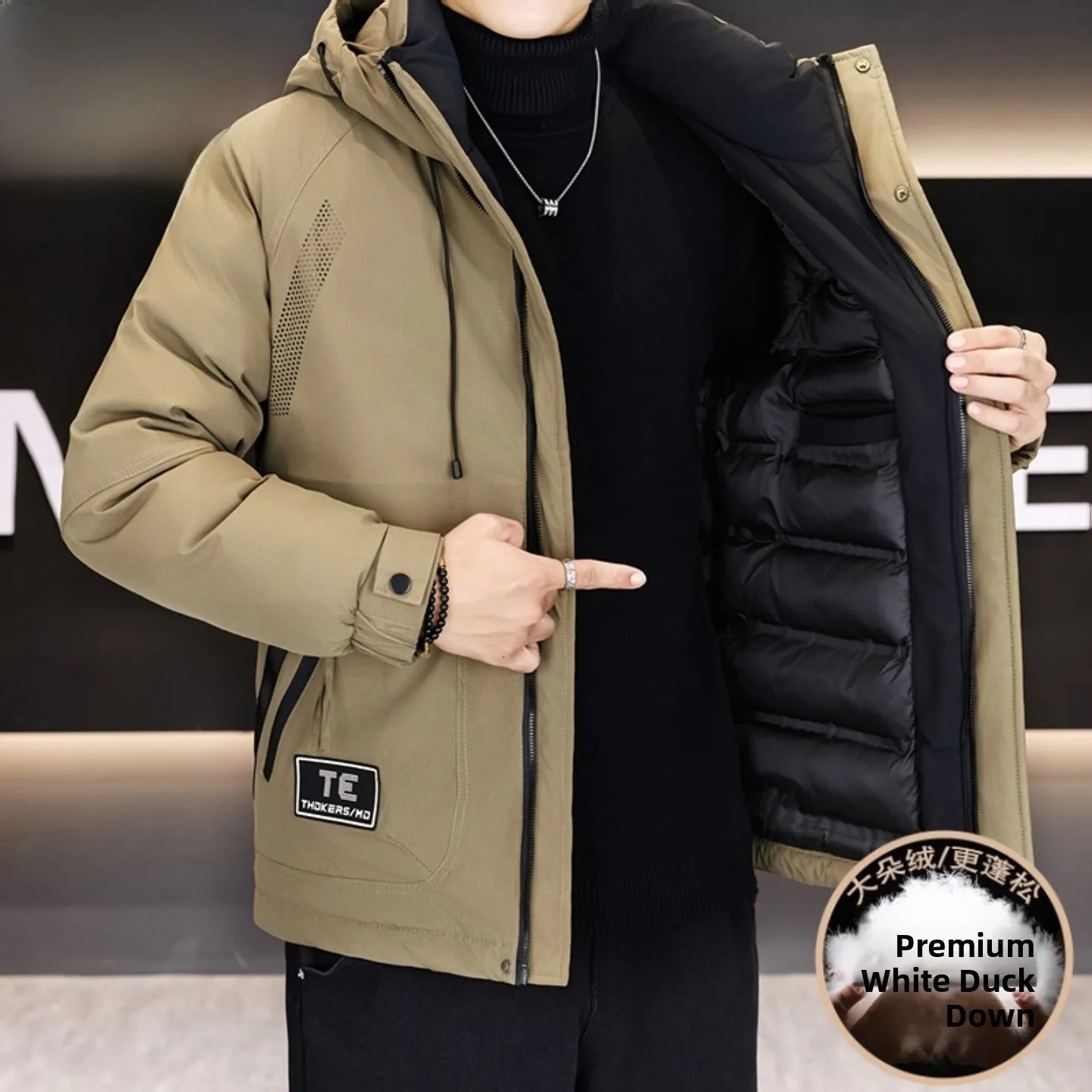 Pierre Cardin Piumino invernale da uomo Jaet Abbigliamento da lavoro con cappuccio Antivento Capispalla caldo Versatile Ci Casual Sle Zipper...