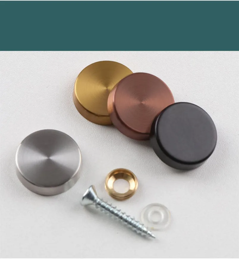Mirror Fasteners Screws Decorative Cap Nail Advertising Glass Screw Stainless Steel Cover Furniture Hardware 8 Sets
