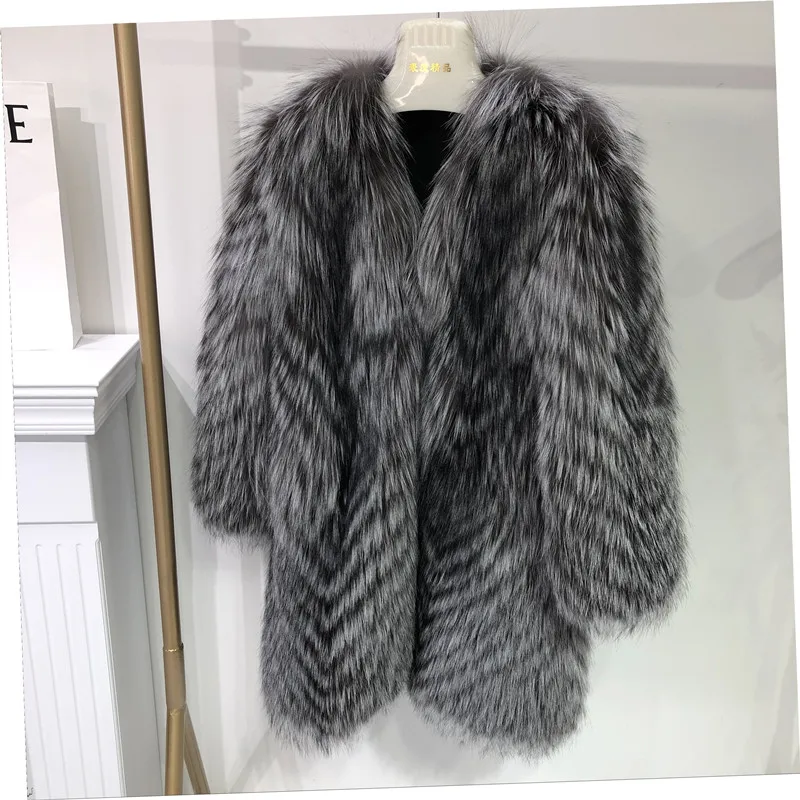 FURYOUME 2024 Winter Women Luxury Real Fur Coat Natural Fox Fur Jacket Long Genuine Fluffy Fur Overcoat Lady Fashion Streetwear