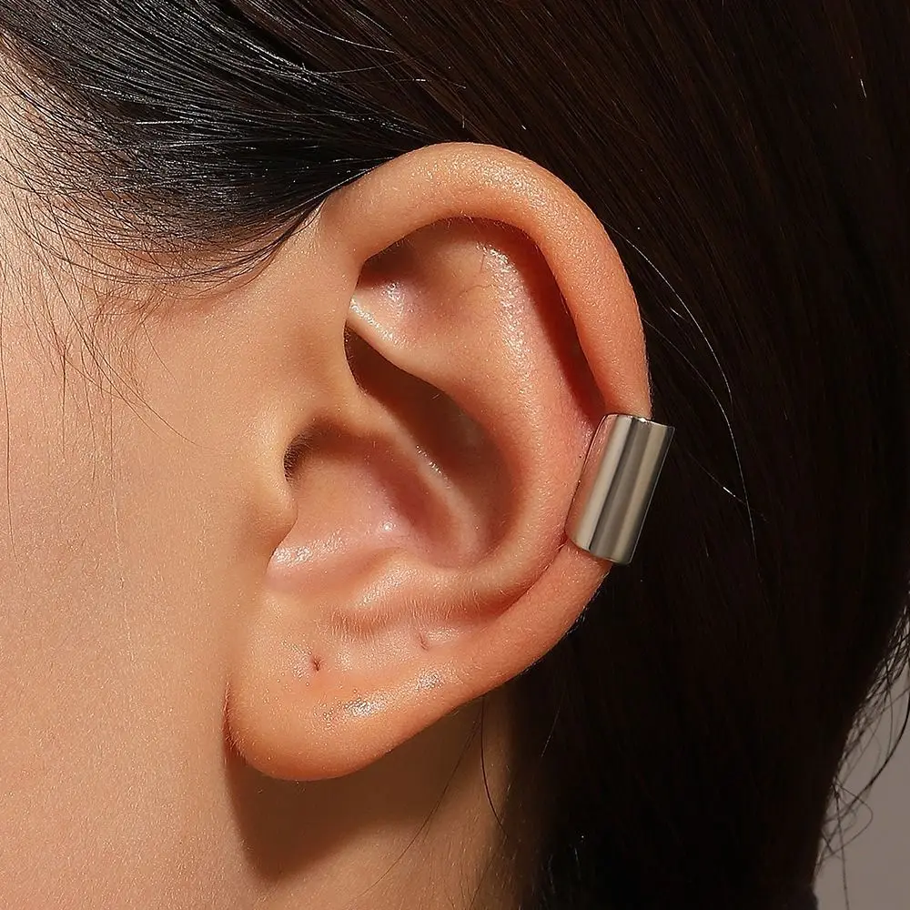 Pendiente de Clip de tubo largo sin perforación diaria, Color sólido, Clip de hueso del oído de cobre, accesorios de joyería, Helix Tragus, oreja falsa para fiesta