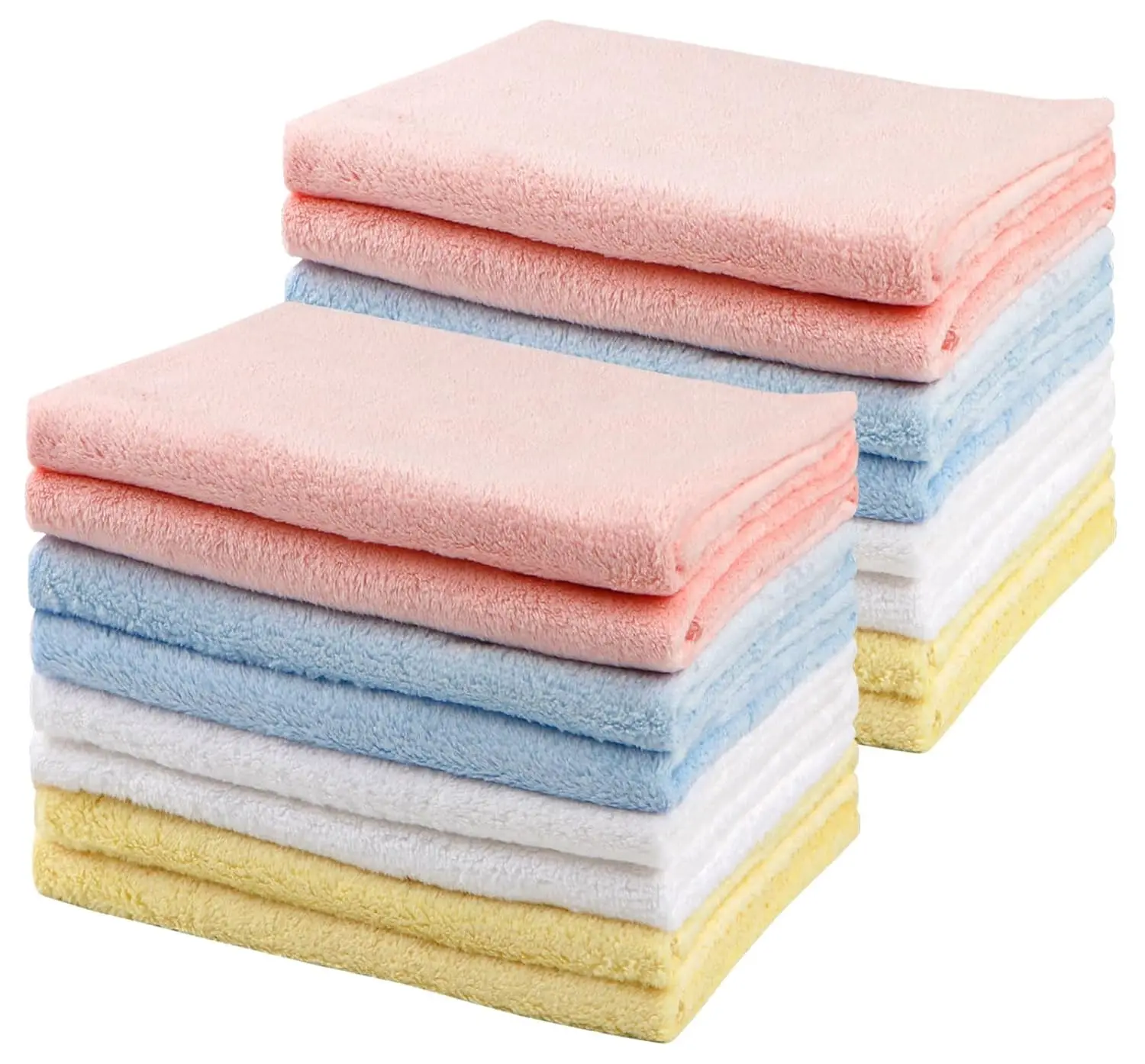 

Burp Cloths for Baby 6 Pack Absorbent Soft Coral Fleece Burping Cloths for Newborn Girl Boy Baby Washcloths Gentle on Baby Skin