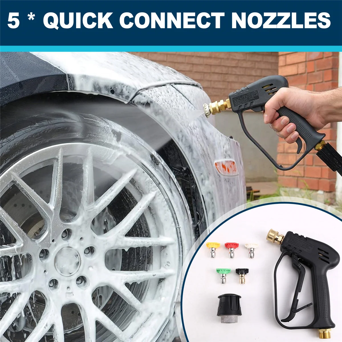 

AA98 Головка высокого давления Головка для мойки автомобилей высокого давления Очистка высокого давления Бытовая чистящая головка из чистой меди