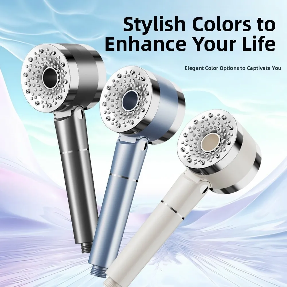 

4-функциональный ручной душ с повышением давления, двухсторонняя головка, панель переключателя, душевая насадка высокого давления для автофургона, регулируемый поток