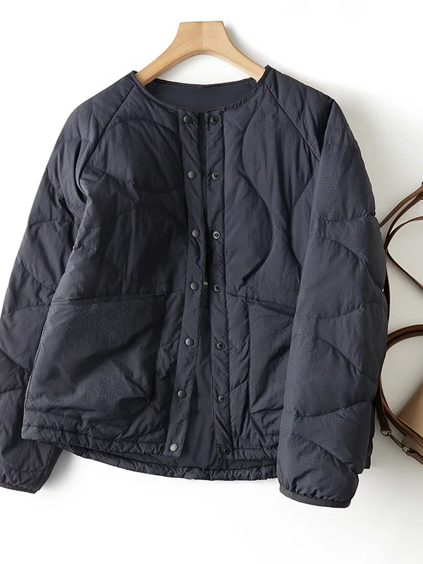 

Loose Fit round Ne Single Button Cotton Jaet plus Size oulder Insert Sve Winter Outerwear Sli plus Size Coat