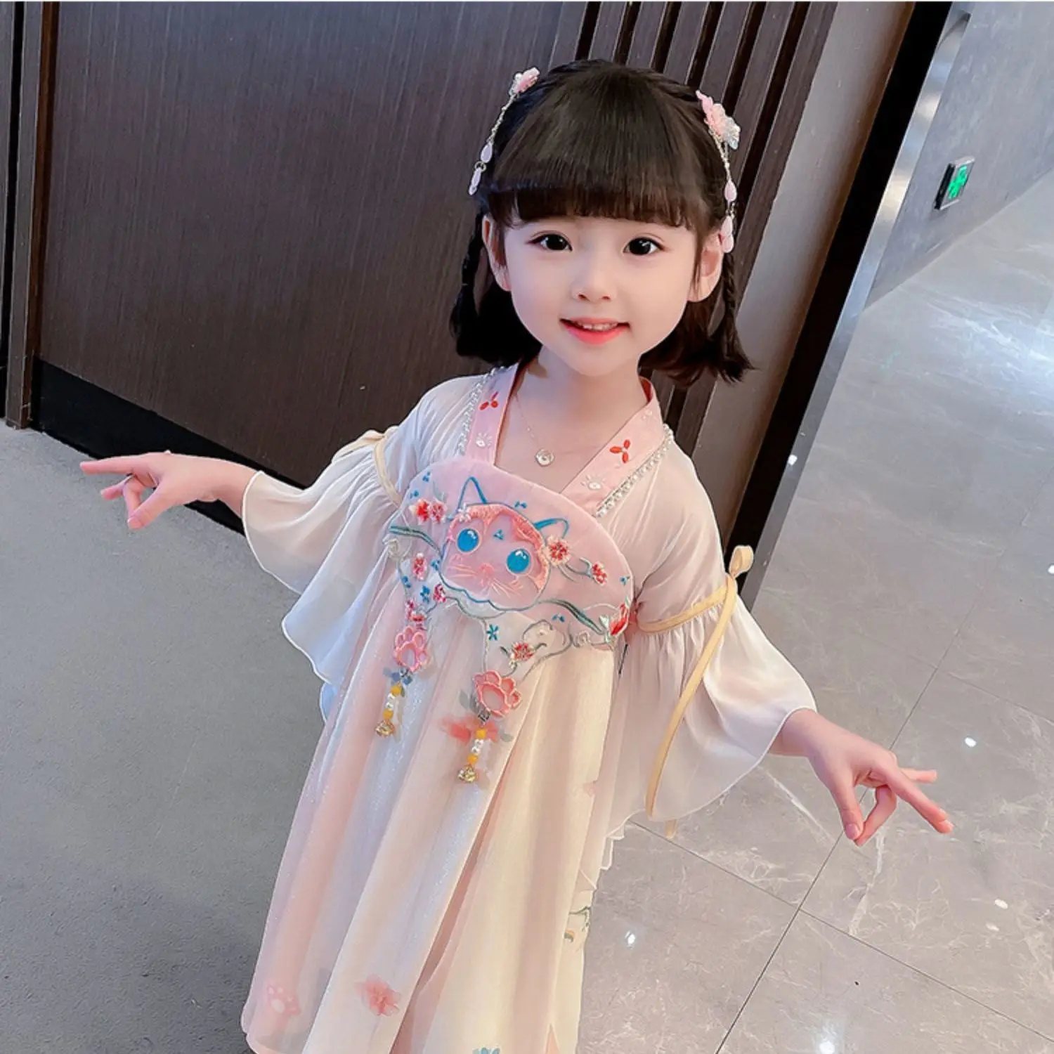 Hanfu 2023 Princess Skirt Chinese Style Children's Skirt New Style Ancient Style Thin Style Foreign Style Long Skirt In Summer,