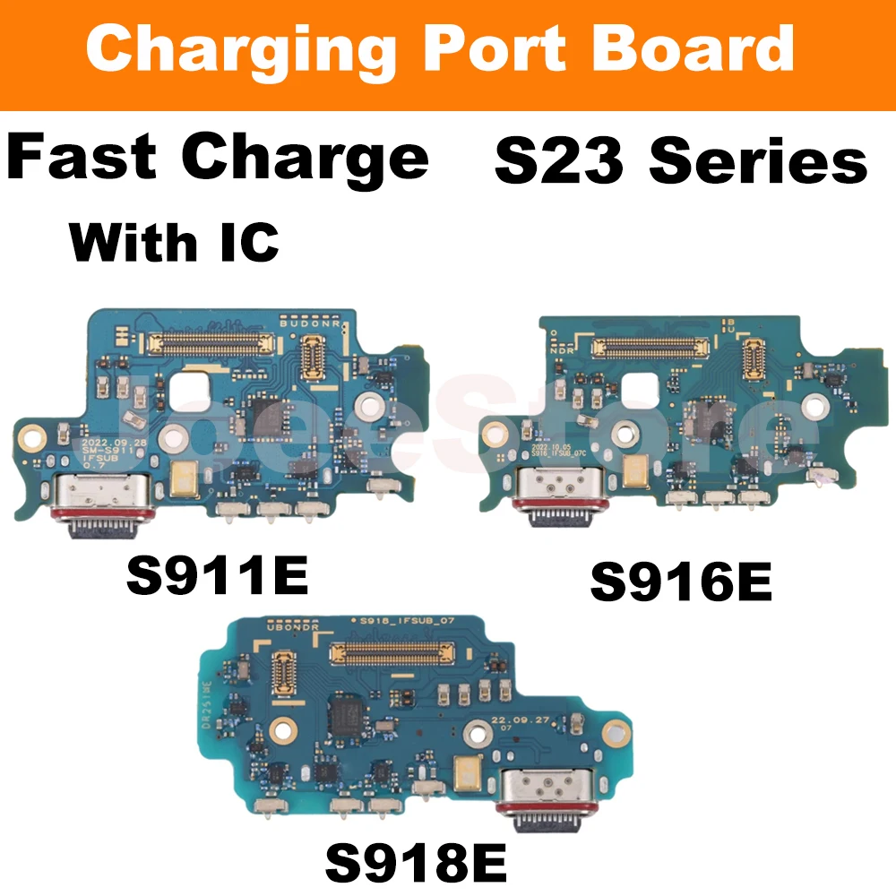 Charging USB Port Board For Samsung S23 Plus Ultra S918E S911E S918B S916B S911B Dual SIM Fast Charger Dock Connect Flex Cable