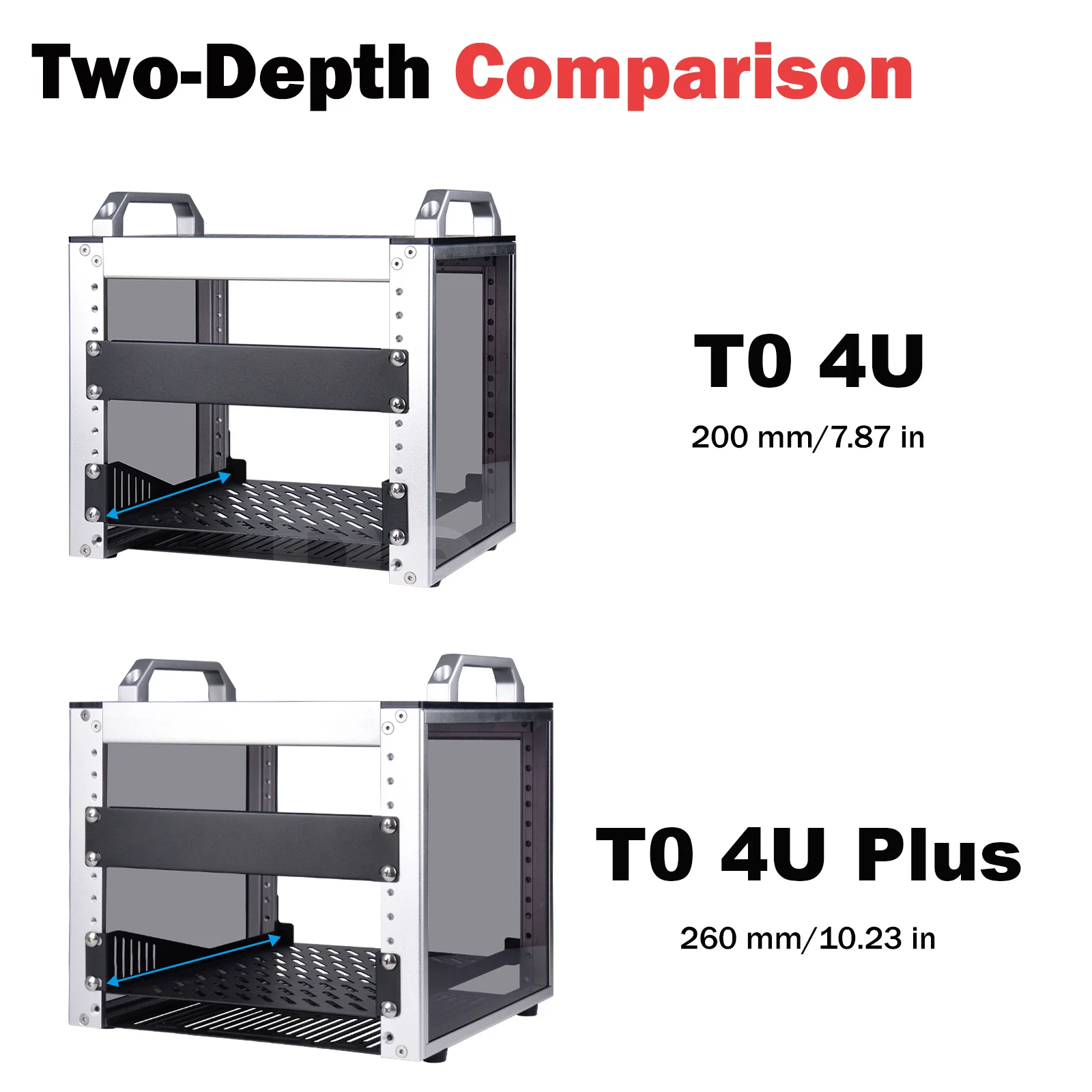 DeskPi RackMate T0-Plus Rak Server, Kabinet Server 4U 10-inci untuk Jaringan, Server, Peralatan Audio dan Video