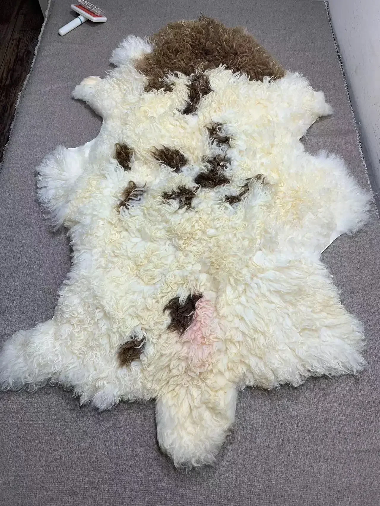 Dog\'s Bed Natural Fluffy Sheep Fur Fabric Pure Wool Blanket Carpet Colorful Bedside Rug fur fabric cat sofa pet\'s gift
