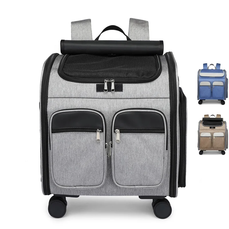 

Airline Approved Small Dog Collapsible Backpack Pet Car Travel Bag Rolling Large Cat Carrier for Large Cats With on Wheels