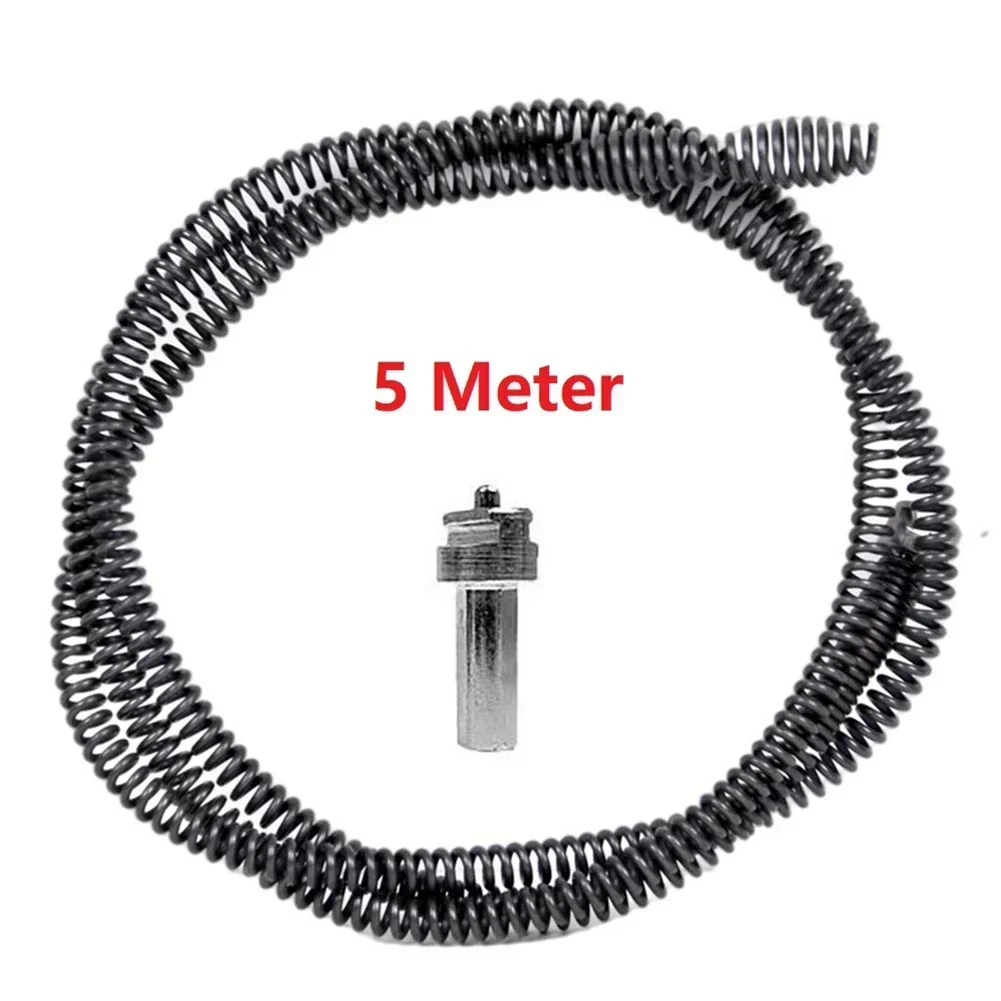 

For Unclogging Kitchen Toilet Floor Drains Cleaning Tool 1PC Dredging Pipe Tool And Electric Drill Connector 5m Drainage Spring