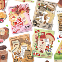 Material Pack Fresh Store Creative Fun DIY Small Mechanism Hand Account Decoration Collar Stickers