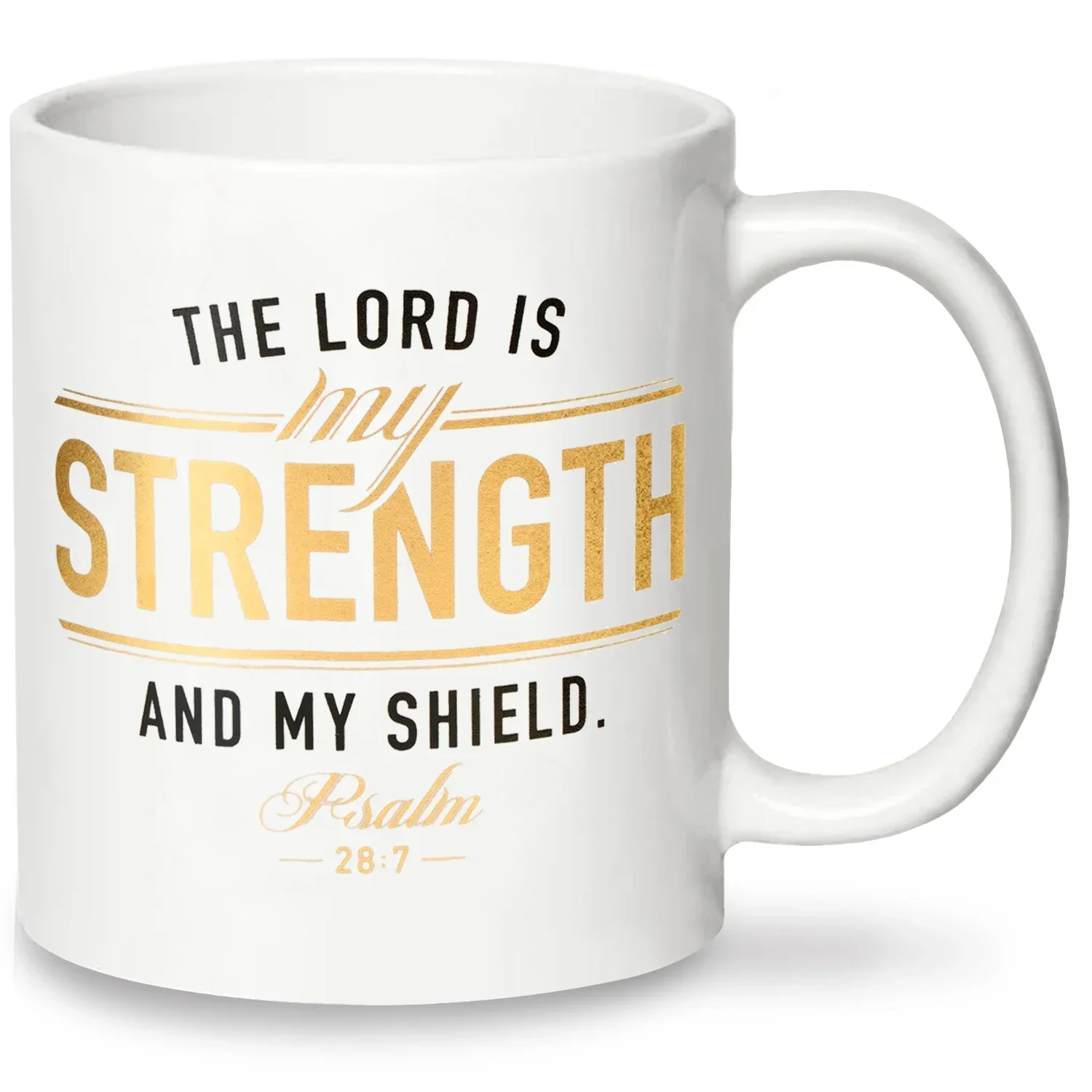 1pc, 320ml Ceramic Offee And Tea Mug For Men And Women, The Lord Is My Strength, Novelty Drinkware,Christmas Gifts