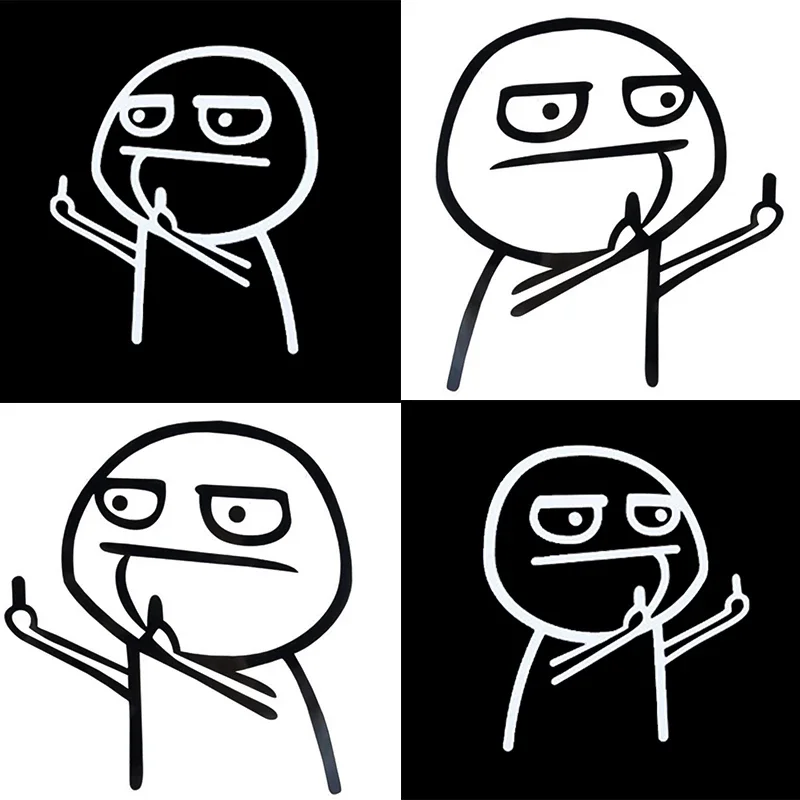 

1PC Funny Middle Finger Reflective Sticker Waterproof Vinyl Decal for Car Motorcycle Bike Exterior Decor