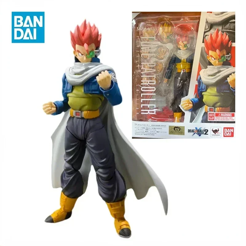 In Stock Original Bandai Dragon Ball SHF TP Time Patroller Xenoverse Anime Action Figure Genuine Assembly PVC Model Toys Gifts