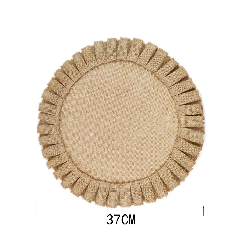 6/4pcs Jute Woven Placemat Nordic Style Dining Mat Environment Protection Jute Linen Insulation Home Dining Table Decoration Mat