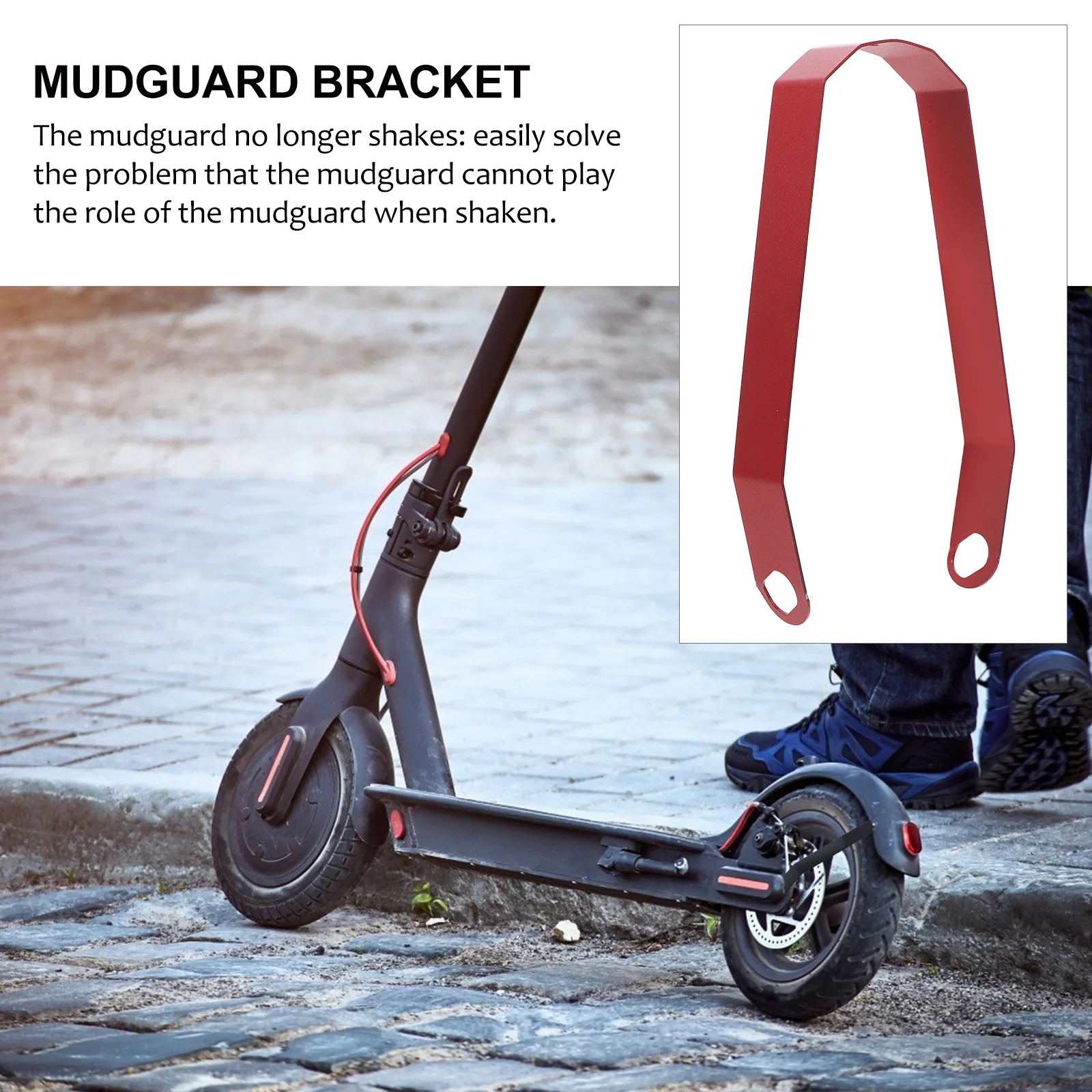 

E Scooter Accessories Electric Rear Mudguard Rigid Support Red Aluminum Alloy