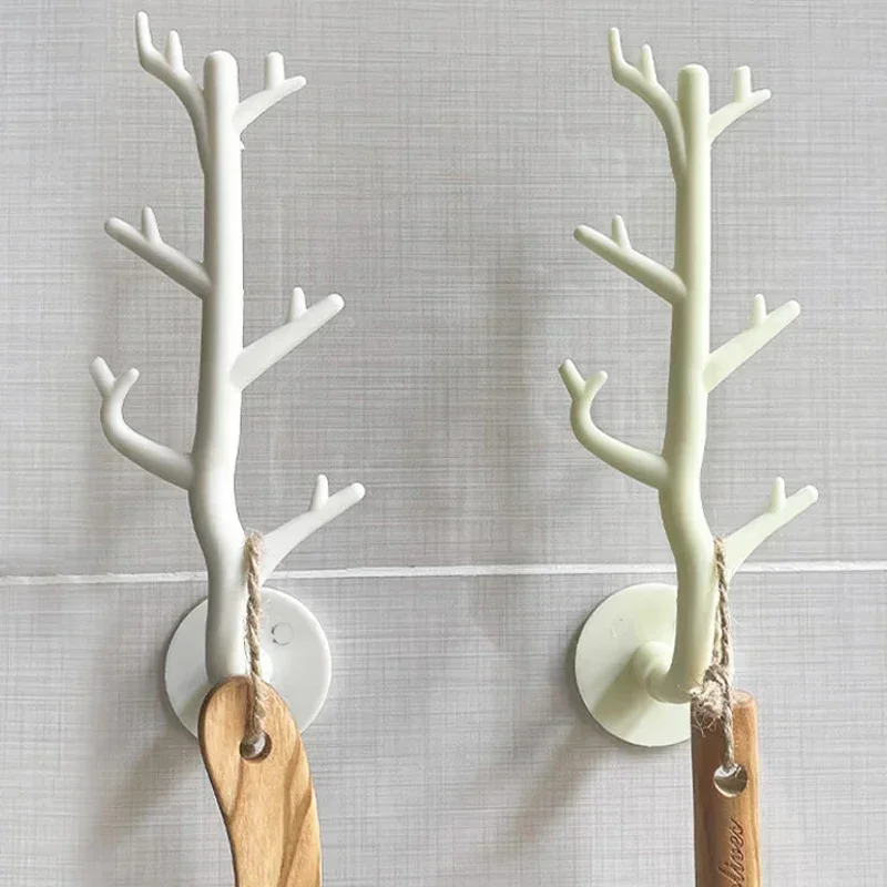 Tree Branch Hook Wall Decor Key Holder Organizer Storage Sticky Hooks Coat Rack Hanger Home Decorative Hooks Home Storage N