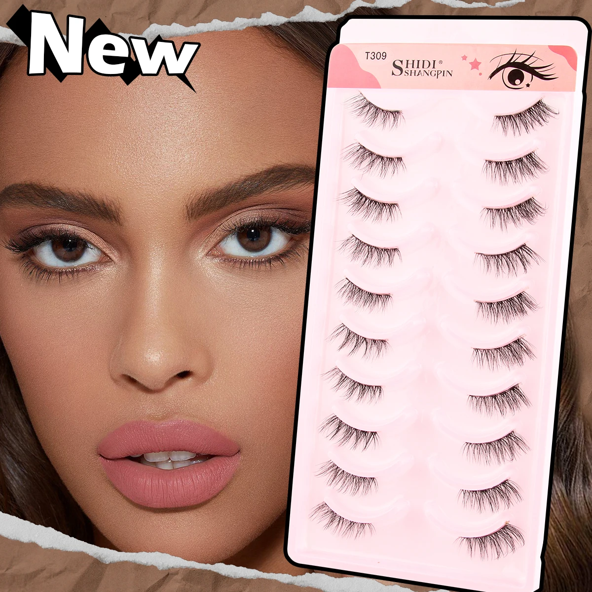 YSDO 5/10 Half Lashes Fluffy Faux 3D Mink False Eyelashes Reusable Make Up Natural Long Wispy Fake Lashes Maquillaje Cils